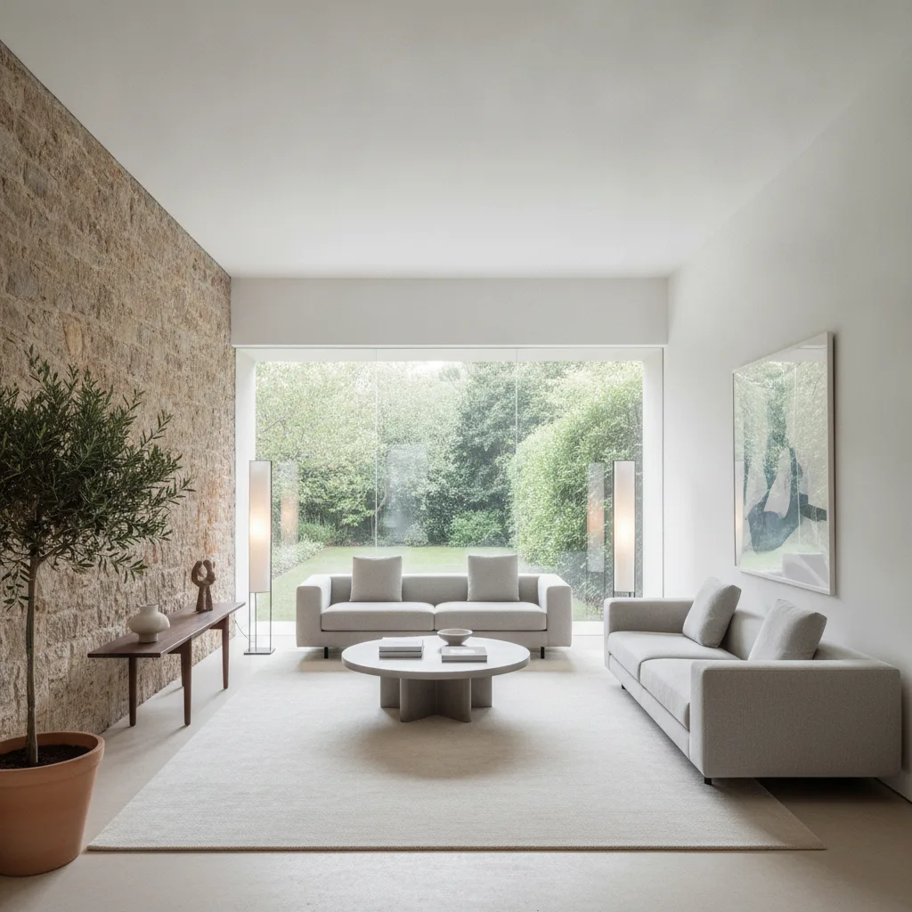 pierre apparente intérieur salon